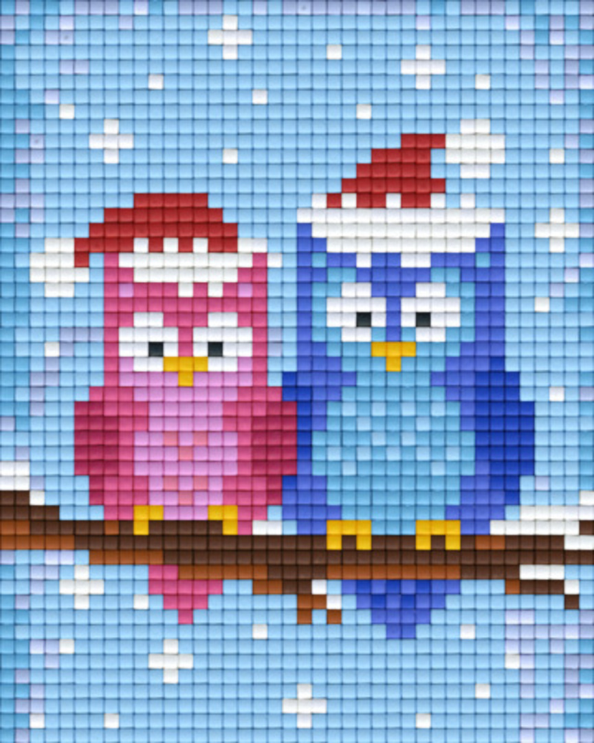 Christmas Owls One [1] Baseplate PixelHobby Mini-mosaic Art Kits image 0